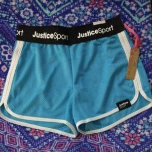 NEW girls shorts, blue, size L(12/14), JusticeSport,brand- justice k-196
